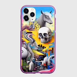 Чехол iPhone 11 Pro матовый Урбанистический сон - сюрреализм, цвет: 3D-фиолетовый