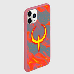 Чехол iPhone 11 Pro матовый Quake огонь лого, цвет: 3D-малиновый — фото 2