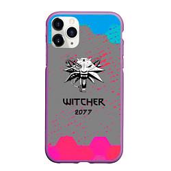 Чехол iPhone 11 Pro матовый Cyberpunk 2077 x ведьмак соты