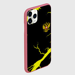 Чехол iPhone 11 Pro матовый Россия шторм герб, цвет: 3D-малиновый — фото 2