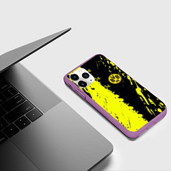 Чехол iPhone 11 Pro матовый Borussia краски текстура, цвет: 3D-фиолетовый — фото 2