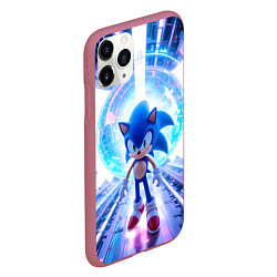 Чехол iPhone 11 Pro матовый Sonic неоновые крылья, цвет: 3D-малиновый — фото 2