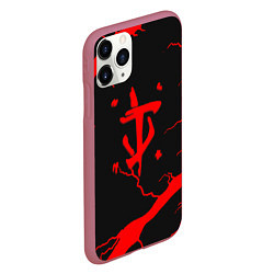 Чехол iPhone 11 Pro матовый Doom storm steel, цвет: 3D-малиновый — фото 2