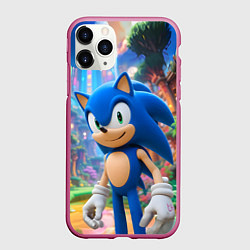 Чехол iPhone 11 Pro матовый Sonic красочный мир, цвет: 3D-малиновый