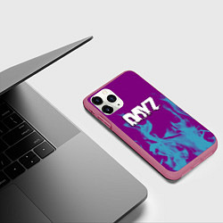 Чехол iPhone 11 Pro матовый Dayz неоновый огонь, цвет: 3D-малиновый — фото 2