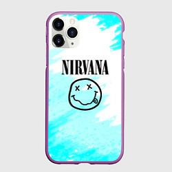 Чехол iPhone 11 Pro матовый Nirvana rock music color, цвет: 3D-фиолетовый