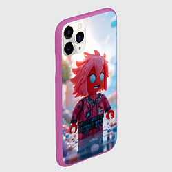 Чехол iPhone 11 Pro матовый Robloх с розовыми волосами, цвет: 3D-фиолетовый — фото 2