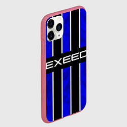 Чехол iPhone 11 Pro матовый Exeed - синие полосы, цвет: 3D-малиновый — фото 2