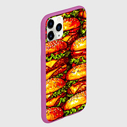 Чехол iPhone 11 Pro матовый Бургеры, цвет: 3D-фиолетовый — фото 2