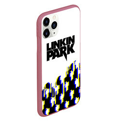 Чехол iPhone 11 Pro матовый Linkin park human, цвет: 3D-малиновый — фото 2