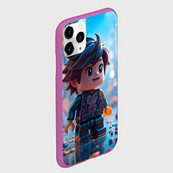 Чехол iPhone 11 Pro матовый Человечек из лего, цвет: 3D-фиолетовый — фото 2