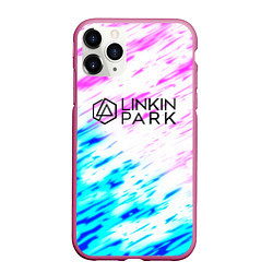 Чехол iPhone 11 Pro матовый Linkin park rock краски, цвет: 3D-малиновый