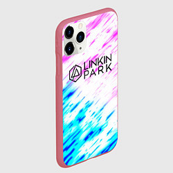 Чехол iPhone 11 Pro матовый Linkin park rock краски, цвет: 3D-малиновый — фото 2