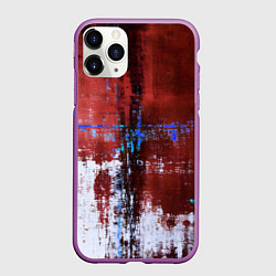 Чехол iPhone 11 Pro матовый Ржавчина красно-белая, цвет: 3D-фиолетовый