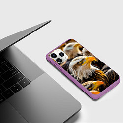 Чехол iPhone 11 Pro матовый Белоголовые орланы, цвет: 3D-фиолетовый — фото 2