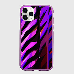 Чехол iPhone 11 Pro матовый Фиолетово -чёрная абстракция, цвет: 3D-фиолетовый