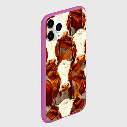 Чехол iPhone 11 Pro матовый Рыжие коровки, цвет: 3D-фиолетовый — фото 2