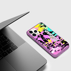 Чехол iPhone 11 Pro матовый Color expressive abstraction - Milano, цвет: 3D-фиолетовый — фото 2