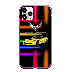 Чехол iPhone 11 Pro матовый Chevrolet Corvette - racing team