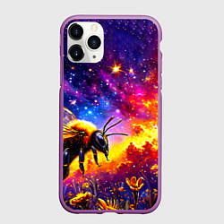 Чехол iPhone 11 Pro матовый Пчелка в космосе
