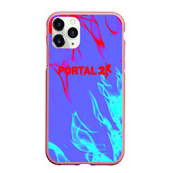 Чехол iPhone 11 Pro матовый Portal 2 neon flame steel