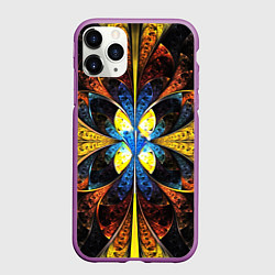 Чехол iPhone 11 Pro матовый Оптические иллюзии текстура, цвет: 3D-фиолетовый