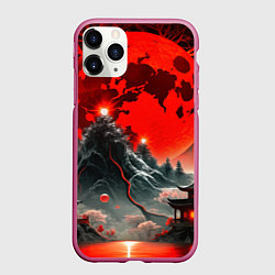 Чехол iPhone 11 Pro матовый Японская черная гора