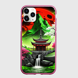 Чехол iPhone 11 Pro матовый Водопад японии и природа