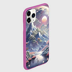Чехол iPhone 11 Pro матовый Япония - природа, цвет: 3D-фиолетовый — фото 2