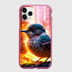 Чехол iPhone 11 Pro матовый Кукушка в искрах, цвет: 3D-малиновый