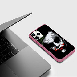Чехол iPhone 11 Pro матовый Joker - хит леджер, цвет: 3D-малиновый — фото 2