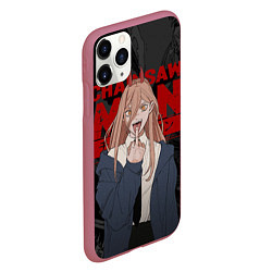 Чехол iPhone 11 Pro матовый Chainsaw man - Power fuck, цвет: 3D-малиновый — фото 2