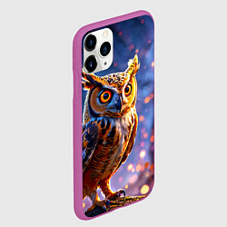 Чехол iPhone 11 Pro матовый Золотистая сова, цвет: 3D-фиолетовый — фото 2