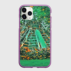 Чехол iPhone 11 Pro матовый Башня в джунглях