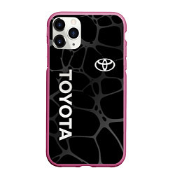 Чехол iPhone 11 Pro матовый Toyota - монохромный аква