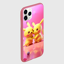 Чехол iPhone 11 Pro матовый Пикачу 14 февраля, цвет: 3D-малиновый — фото 2