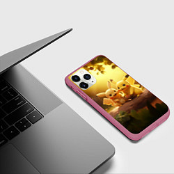 Чехол iPhone 11 Pro матовый Милые покемоны, цвет: 3D-малиновый — фото 2