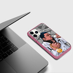 Чехол iPhone 11 Pro матовый Ма Дон Сок - якудза с капучино, цвет: 3D-малиновый — фото 2