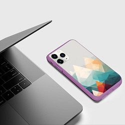Чехол iPhone 11 Pro матовый Разноцветный горный хребет, цвет: 3D-фиолетовый — фото 2