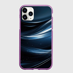 Чехол iPhone 11 Pro матовый Геометрическая синяя текстура