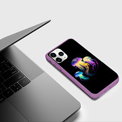 Чехол iPhone 11 Pro матовый Танец трёх медуз, цвет: 3D-фиолетовый — фото 2