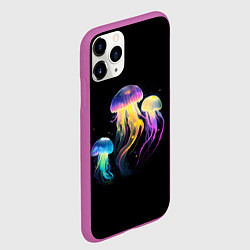 Чехол iPhone 11 Pro матовый Танец трёх медуз, цвет: 3D-фиолетовый — фото 2