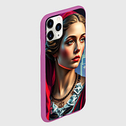 Чехол iPhone 11 Pro матовый Классика в современной обработке, цвет: 3D-фиолетовый — фото 2