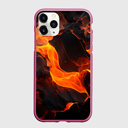 Чехол iPhone 11 Pro матовый Огонь и лава - текстура