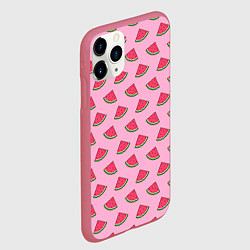 Чехол iPhone 11 Pro матовый Дольки арбуза розовый, цвет: 3D-малиновый — фото 2