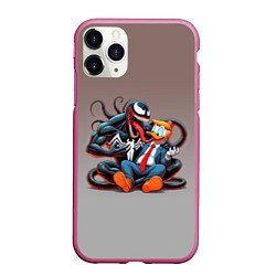 Чехол iPhone 11 Pro матовый Venom and Duck-Donald - ai art fantasy