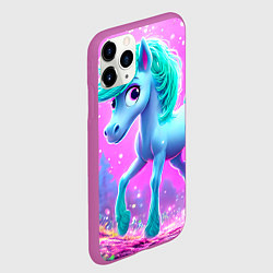 Чехол iPhone 11 Pro матовый Бирюзовая лошадка, цвет: 3D-фиолетовый — фото 2