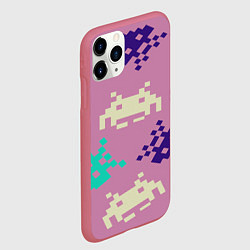 Чехол iPhone 11 Pro матовый Пиксели фильтр, цвет: 3D-малиновый — фото 2