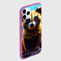 Чехол iPhone 11 Pro матовый Росомаха в искрах, цвет: 3D-фиолетовый — фото 2