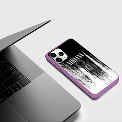 Чехол iPhone 11 Pro матовый Нирвана потёки грязи, цвет: 3D-фиолетовый — фото 2